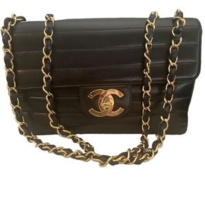 Chanel vintage jumbo mademoiselle horizontal flap bag